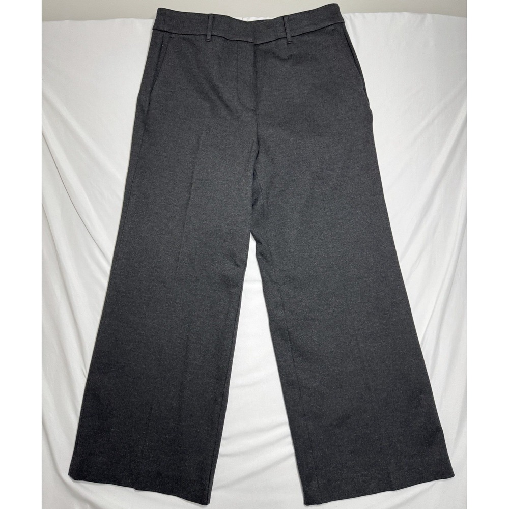 Boden Wide Leg Dress Pants Gray Herringbone Womens Size 10P